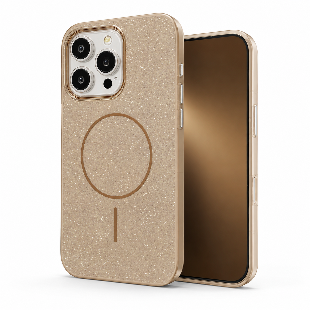 Glitsy MagSafe Desert Titanium Case for Apple iPhone 16 Pro Max side view