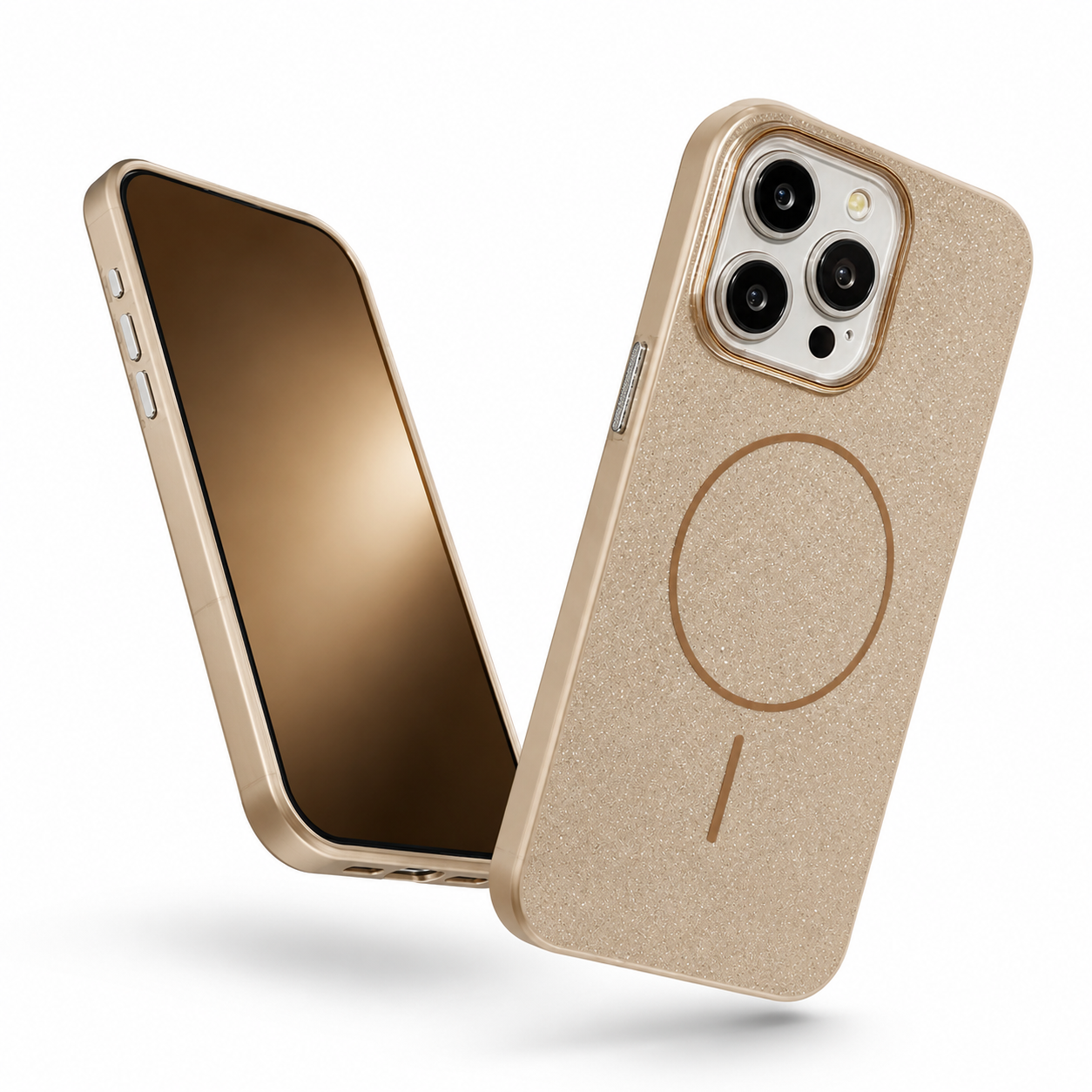 Desert Titanium stylish MagSafe protective case for iPhone 16 Pro Max