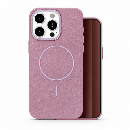 Purple Glitsy MagSafe Case for Apple iPhone 16 Pro Max back view
