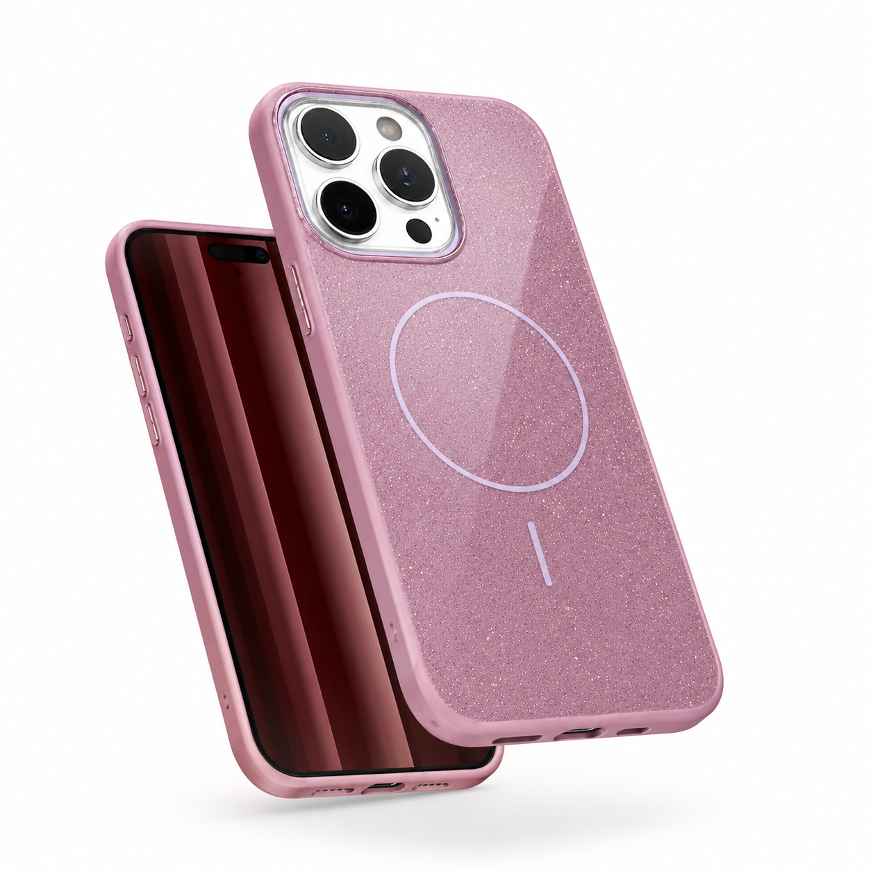 Glitsy MagSafe Purple Case for Apple iPhone 16 Pro Max side view
