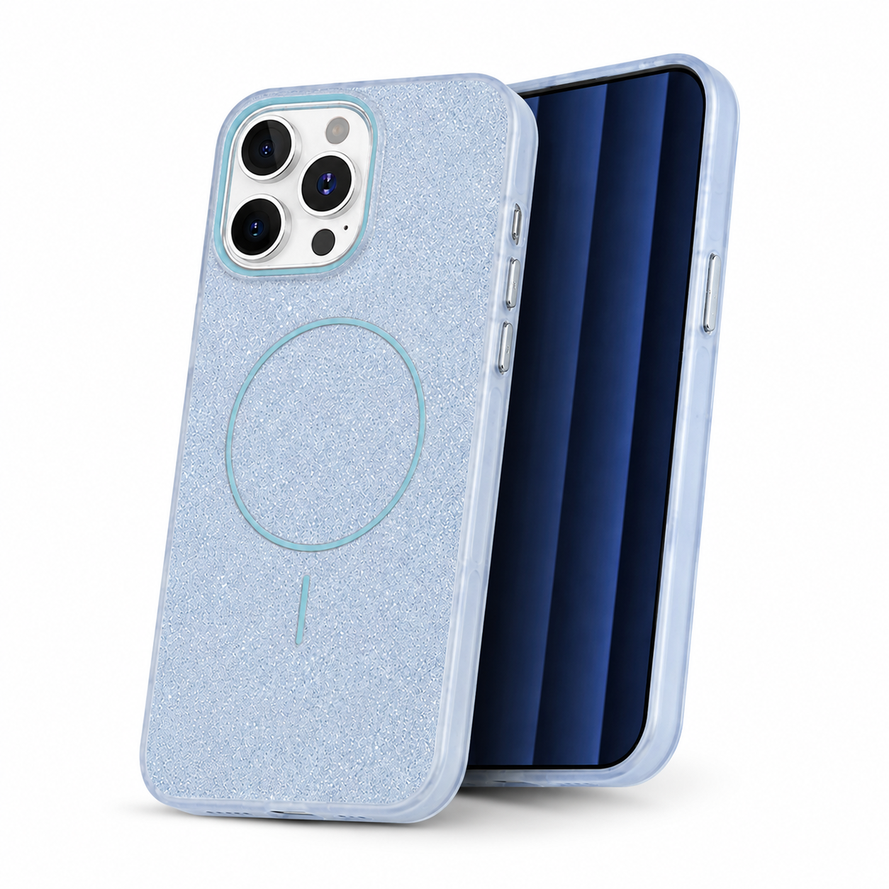 Apple iPhone 16 Pro Max Light Blue Glitsy MagSafe protective case
