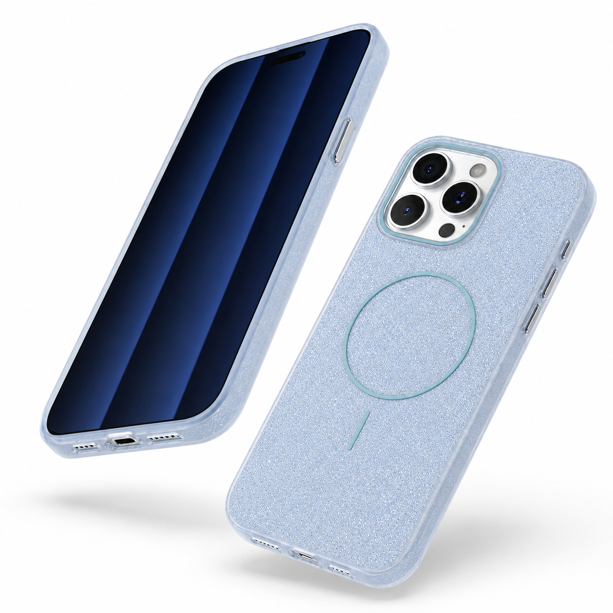 Glitsy MagSafe Case for Apple iPhone 14 Pro - Light Blue - side profile product view