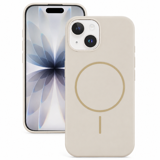 Vibrant MagSafe Silicone Case for Apple iPhone 15 - Starlight