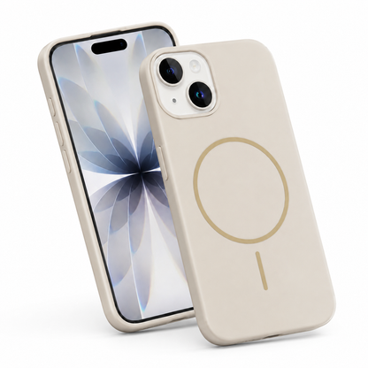 iPhone 13 silicone MagSafe case with wireless charging compatible protective cover
