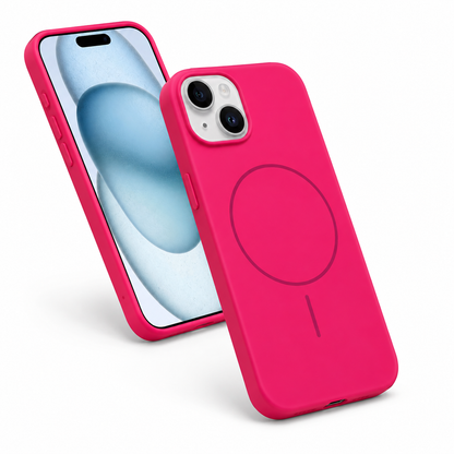Vibrant silicone MagSafe cover for iPhone 13 with camera and drop protection