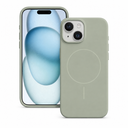 Vibrant MagSafe Silicone Case for Apple iPhone 15 - Titanium