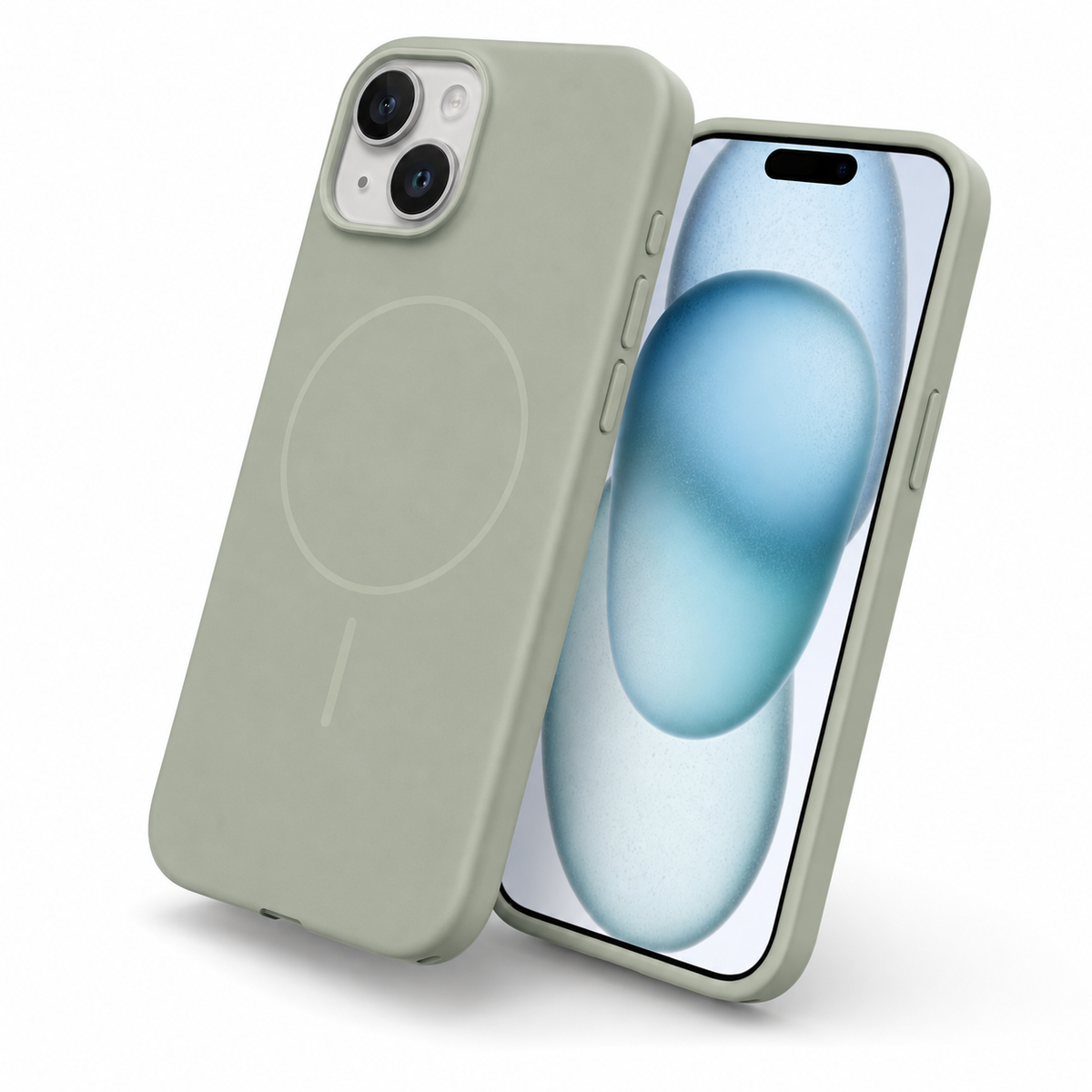 iPhone 13 silicone MagSafe case with wireless charging compatible protective cover