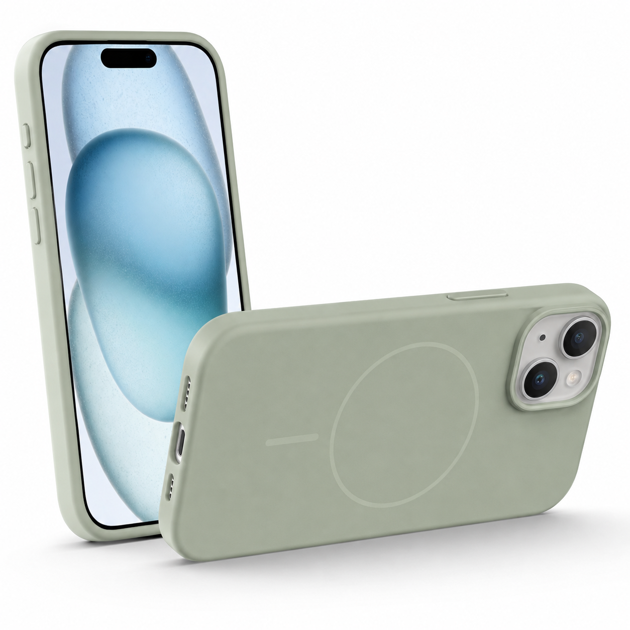 Vibrant silicone MagSafe cover for iPhone 13 with camera and drop protection