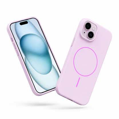 Vibrant silicone MagSafe cover for iPhone 14 with camera and drop protection