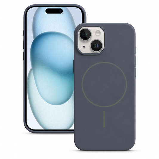 Vibrant MagSafe Silicone Case for Apple iPhone 15 - Navy