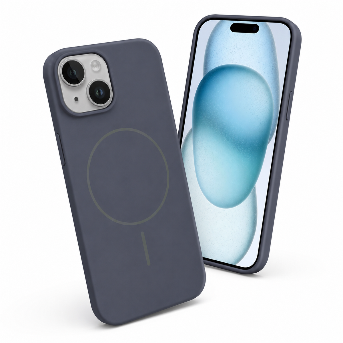 Vibrant silicone MagSafe cover for iPhone 15 with camera and drop protection