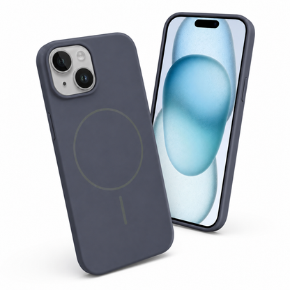 Vibrant silicone MagSafe cover for iPhone 15 with camera and drop protection