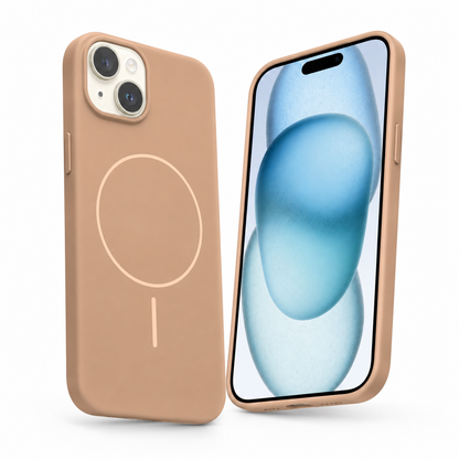 Vibrant silicone MagSafe cover for iPhone 15 with camera and drop protection