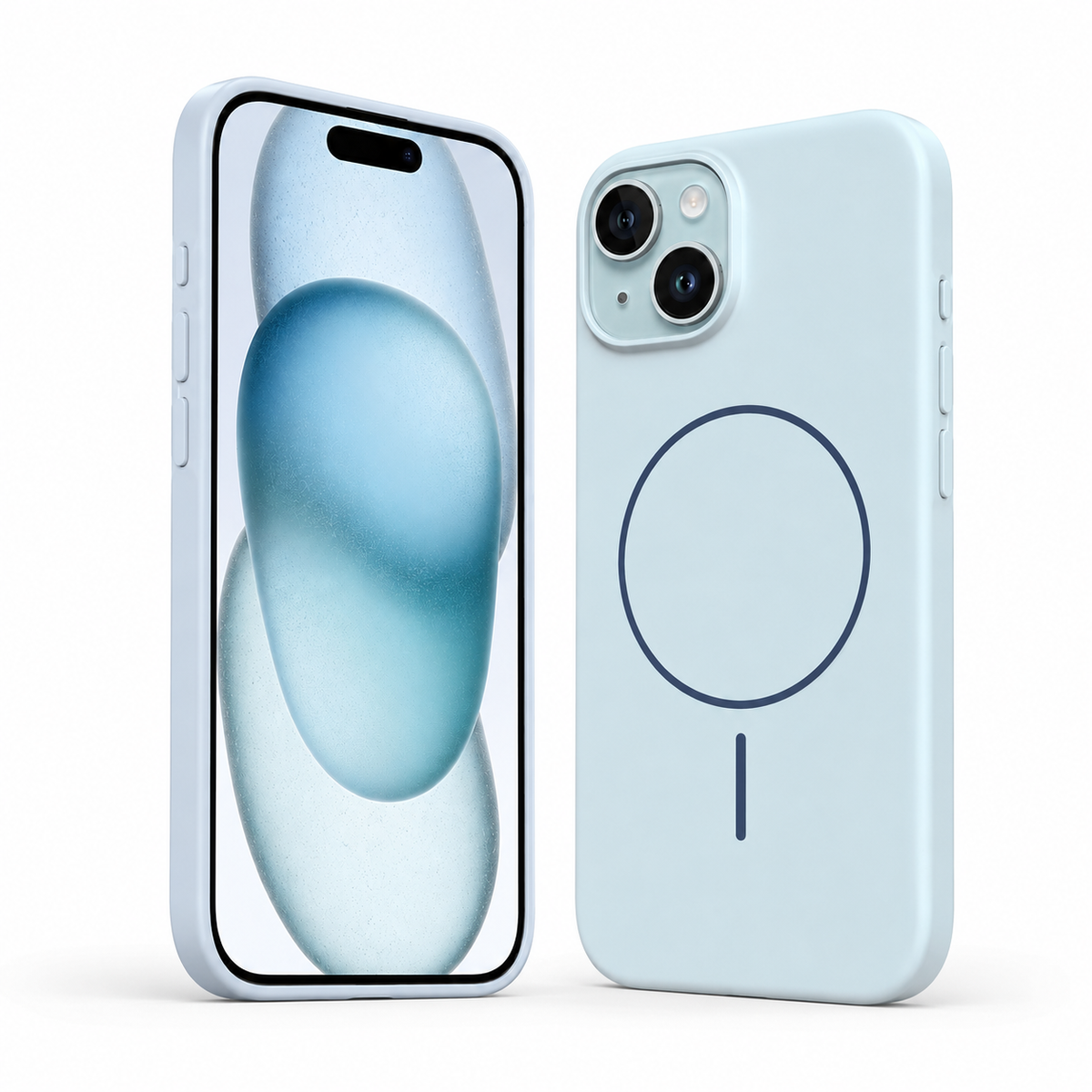 Vibrant silicone MagSafe cover for iPhone 14 with camera and drop protection
