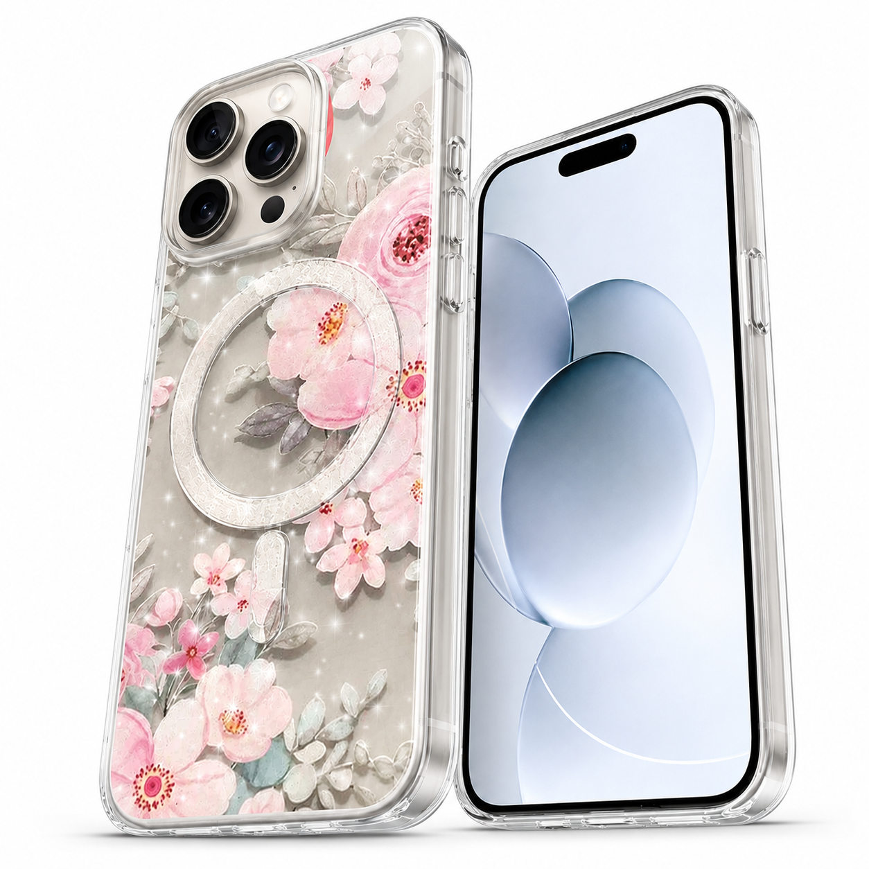 Frosted MagSafe Flower Case for Apple iPhone 16 Pro Max - Light Pink