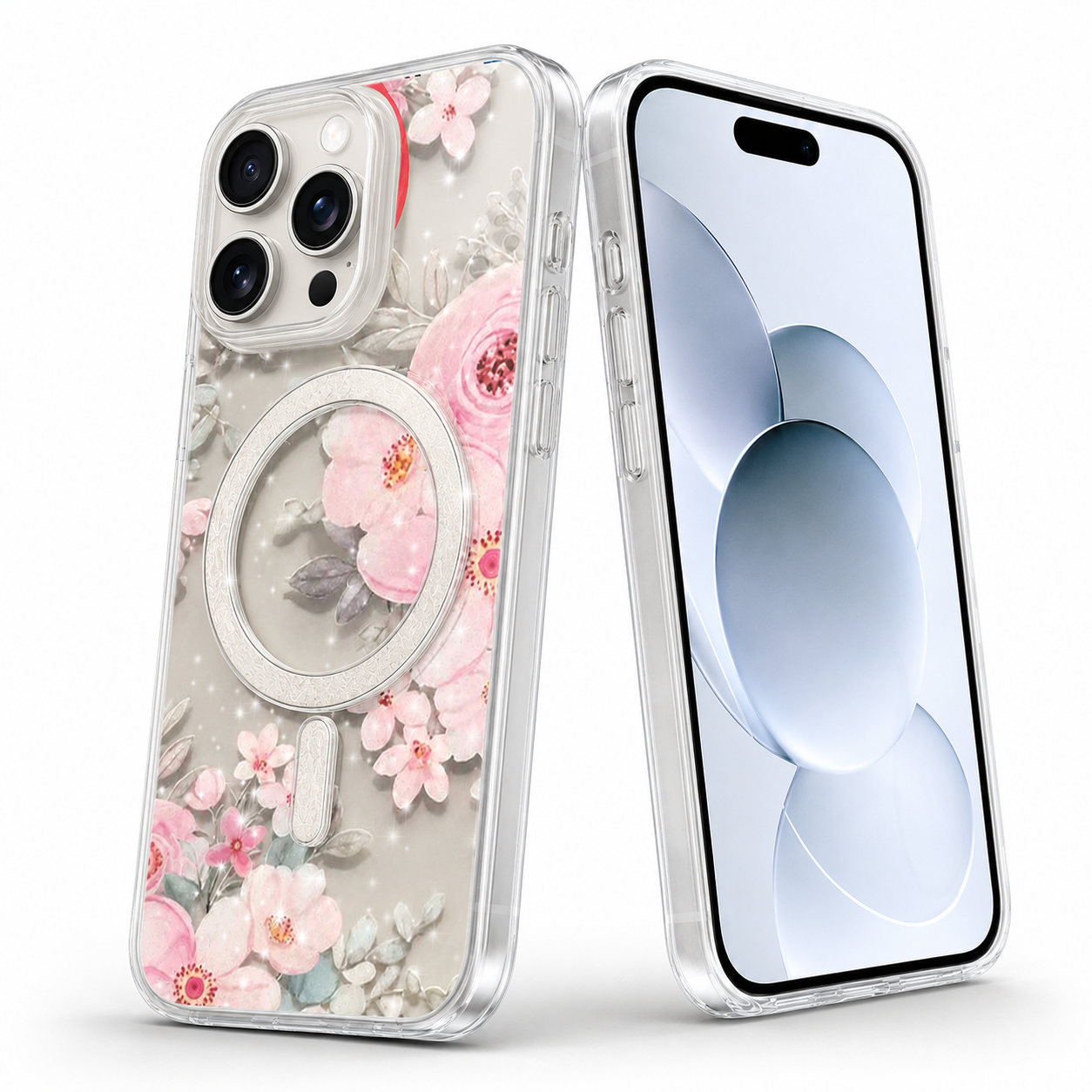 Frosted MagSafe Flower Case for Apple iPhone 16 Pro Max - Light Pink