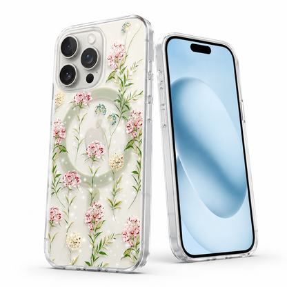Green floral MagSafe case for iPhone 16 Pro Max
