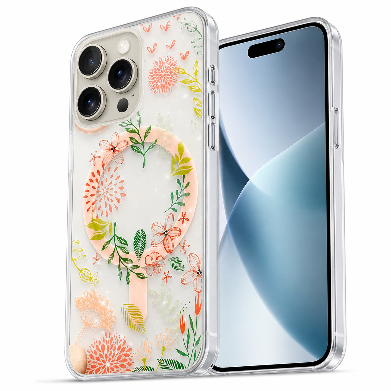 Floral design protective case for Apple iPhone 16 Pro Max
