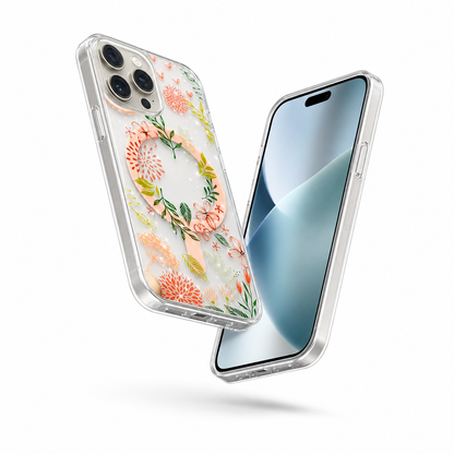 Stylish floral MagSafe protective case for iPhone 16 Pro Max
