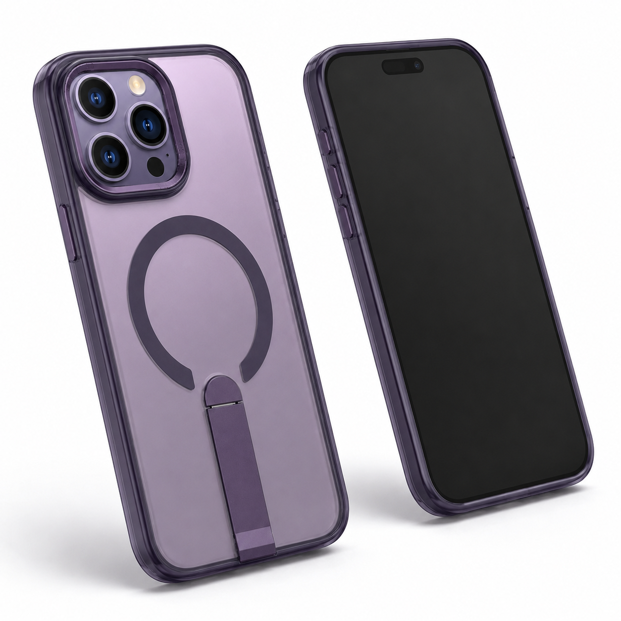Purple MagSafe stand case for iPhone 16 Pro Max
