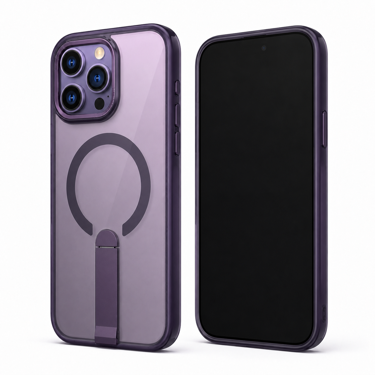 Purple magnetic stand cover for iPhone 16 Pro Max

