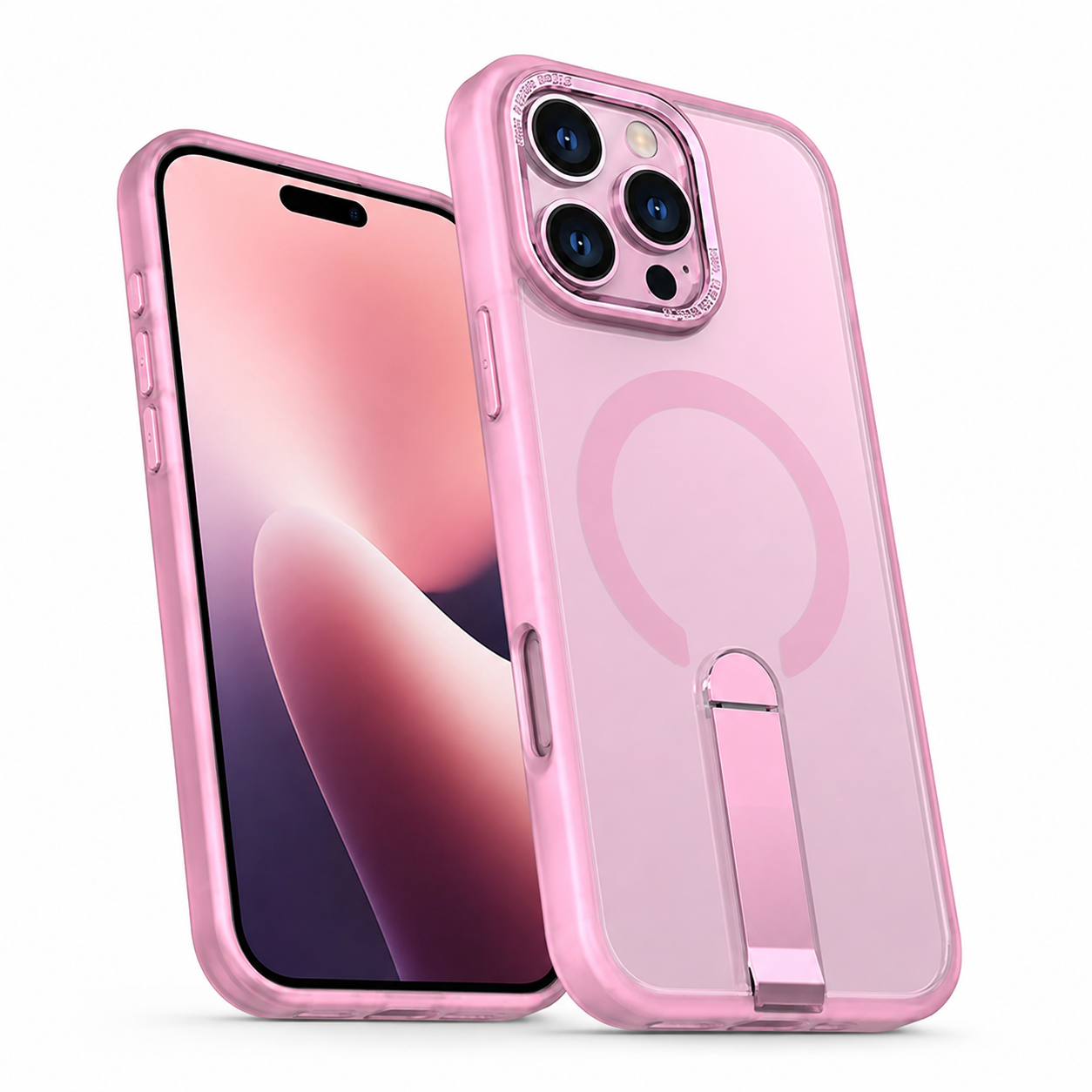 Pink protective iStand phone case for Apple iPhone 16 Pro Max