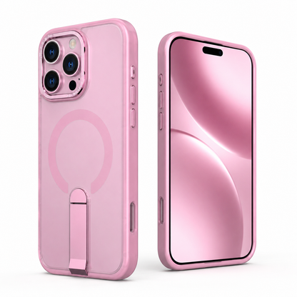 Pink magnetic stand cover for iPhone 16 Pro Max
