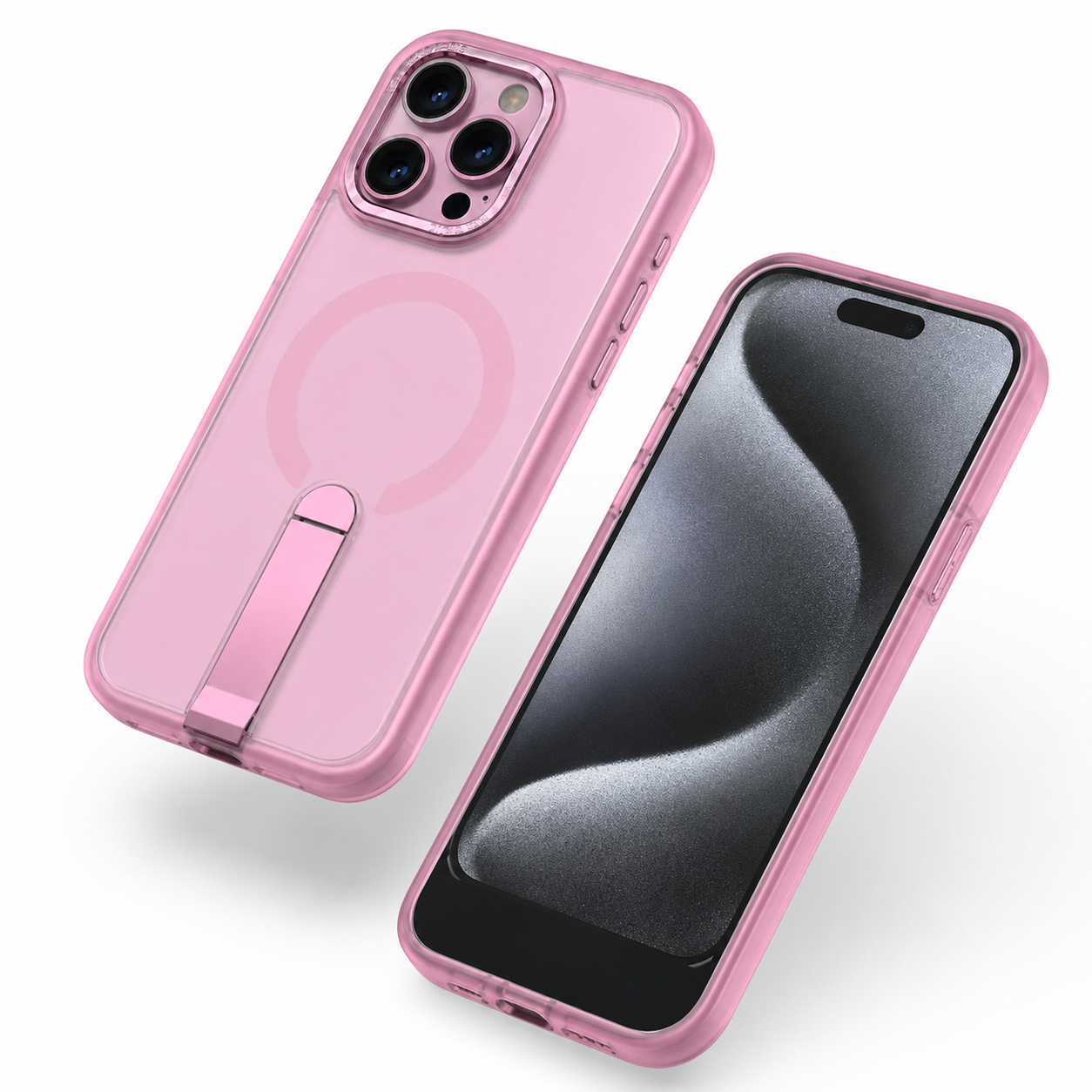 Pink MagSafe kickstand case for Apple iPhone 16 Pro Max