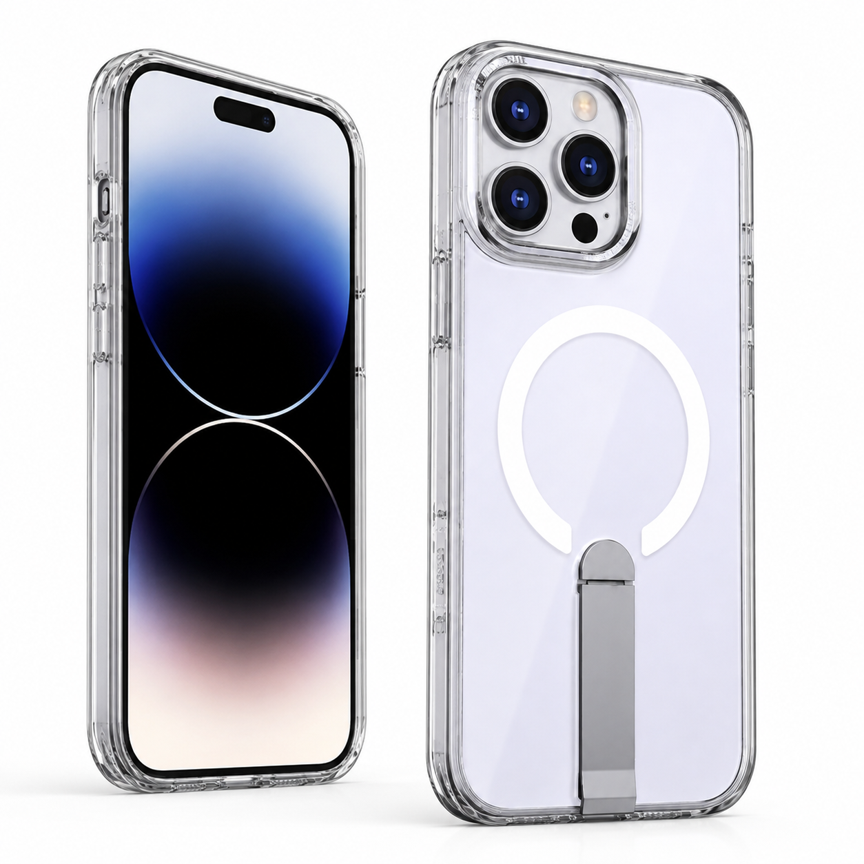 Transparent magnetic stand cover for iPhone 16 Pro Max
