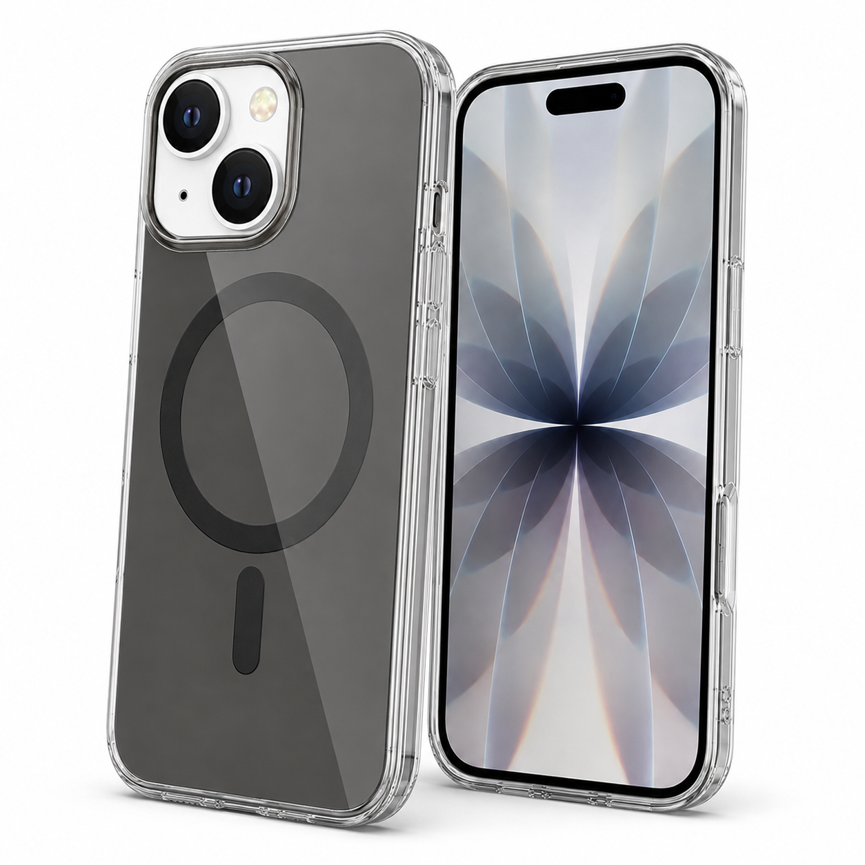 Frosted MagSafe phone case for iPhone 14 with lightweight slim fit and protective camera edges