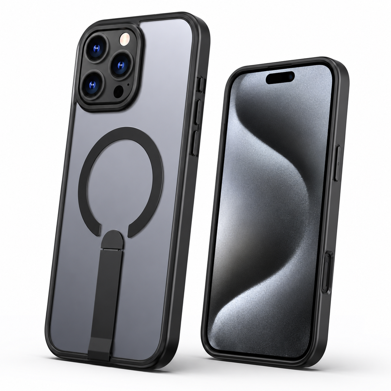 Black MagSafe stand case for iPhone 16 Pro Max
