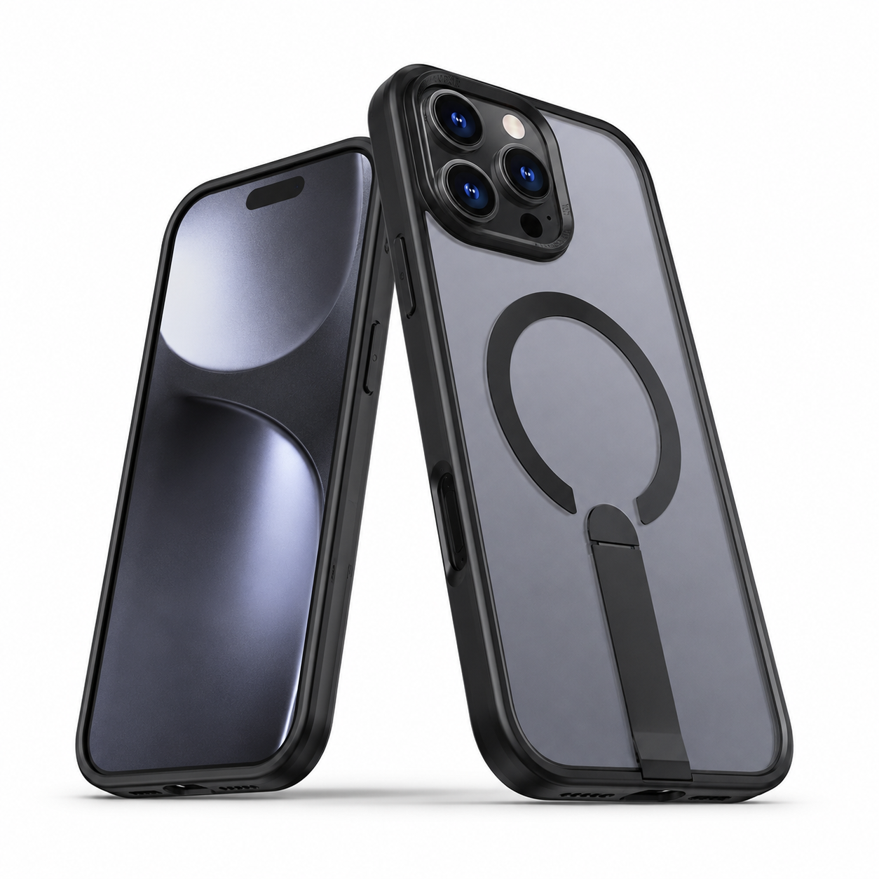 Black protective iStand phone case for Apple iPhone 16 Pro Max
