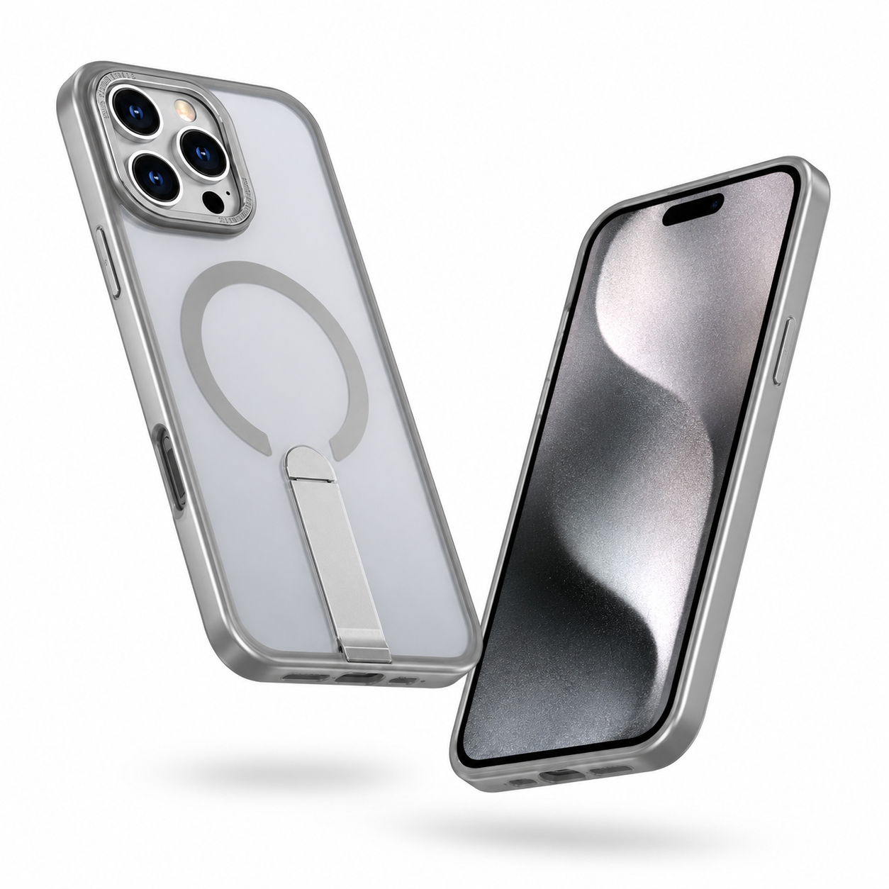 Grey MagSafe kickstand case for Apple iPhone 16 Pro Max