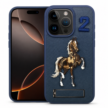 Blue Horse Design Stand Case for Apple iPhone 16 Pro Max
