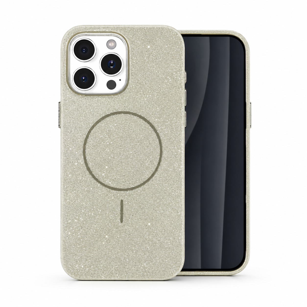 Grey Glitsy MagSafe Case for Apple iPhone 16 Pro Max back view