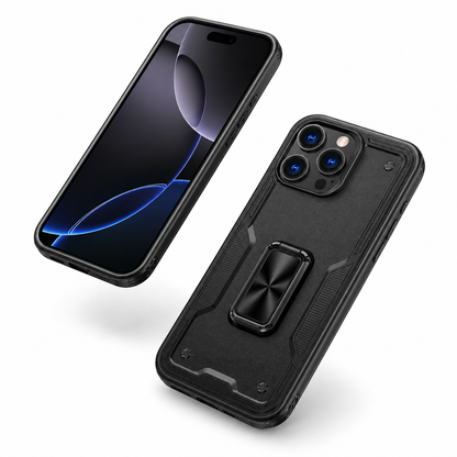 Black protective ring case for Apple iPhone 16 Pro Max