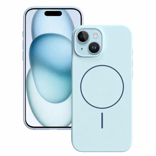 Vibrant MagSafe Silicone Case for Apple iPhone 15 - Sky Blue