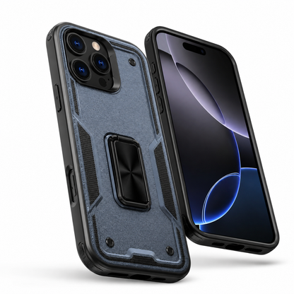 Blue ring stand phone case for Apple iPhone 16 Pro Max
