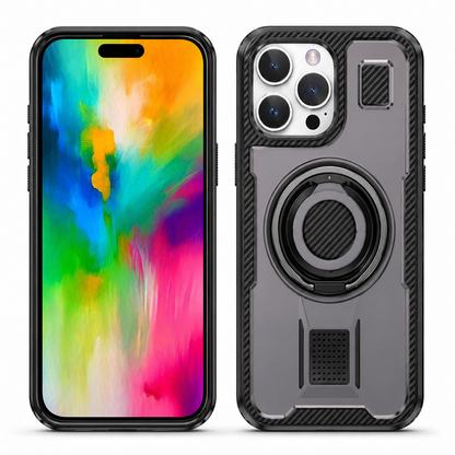 Grey protective ring stand case for Apple iPhone 16 Pro Max