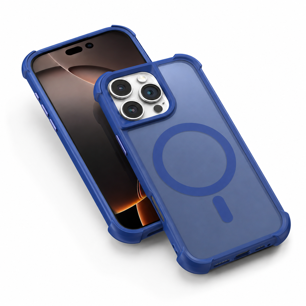 Premium Blue MagSafe Phone Case for iPhone 16 Pro Max
