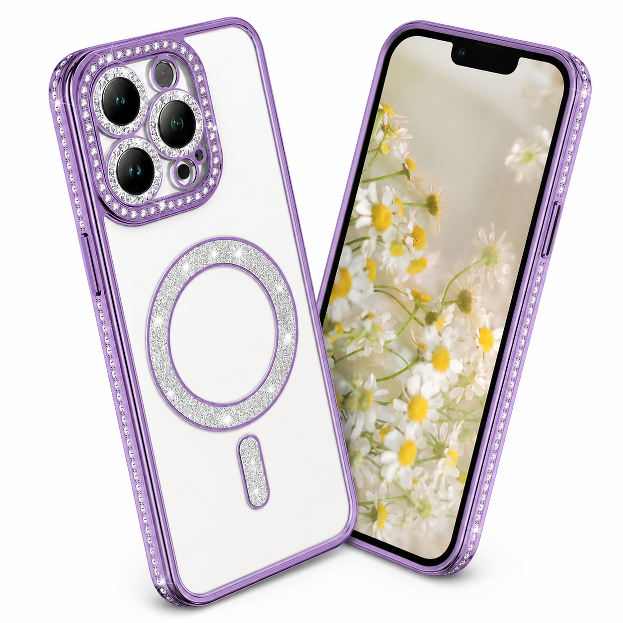 Glitter Electroplated MagSafe Case for Apple iPhone 16 Pro Max - Purple