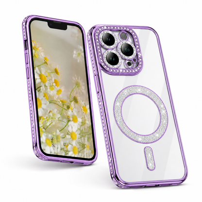 Glitter Electroplated MagSafe Case for Apple iPhone 16 Pro Max - Purple