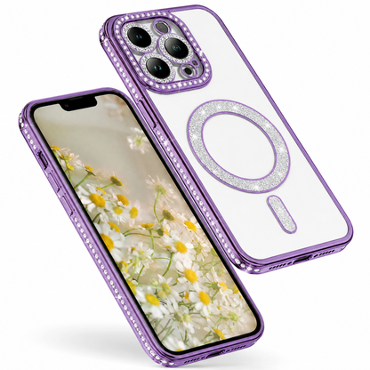 Glitter Electroplated MagSafe Case for Apple iPhone 16 Pro Max - Purple