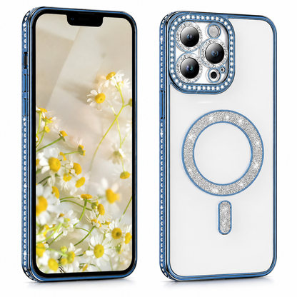 Glitter Electroplated MagSafe Case for Apple iPhone 16 Pro Max - Blue