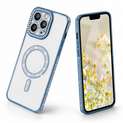 Glitter Electroplated MagSafe Case for Apple iPhone 16 Pro Max - Blue