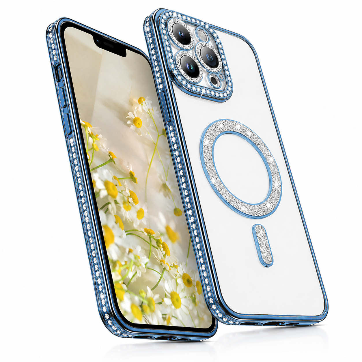 Glitter Electroplated MagSafe Case for Apple iPhone 16 Pro Max - Blue