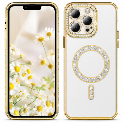 Glitter Electroplated MagSafe Case for Apple iPhone 16 Pro Max - Gold