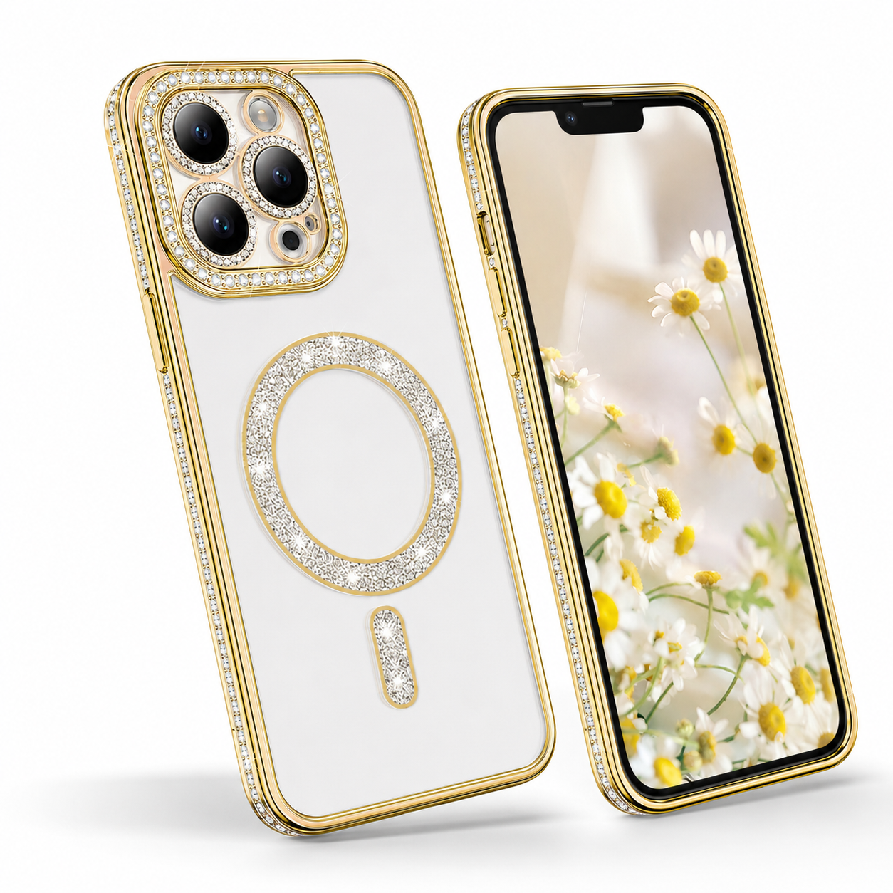 Glitter Electroplated MagSafe Case for Apple iPhone 16 Pro Max - Gold