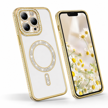 Glitter Electroplated MagSafe Case for Apple iPhone 16 Pro Max - Gold