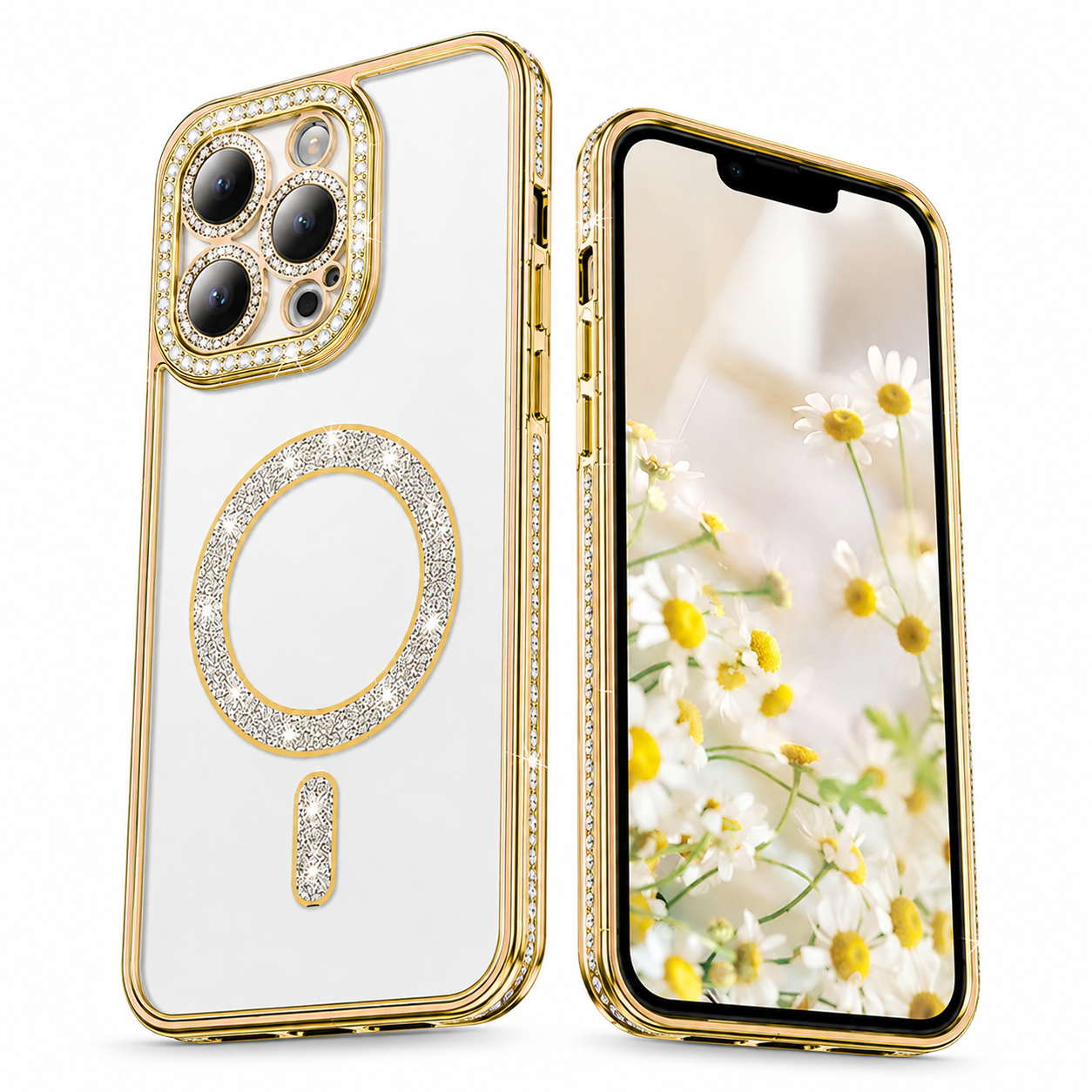Glitter Electroplated MagSafe Case for Apple iPhone 16 Pro Max - Gold